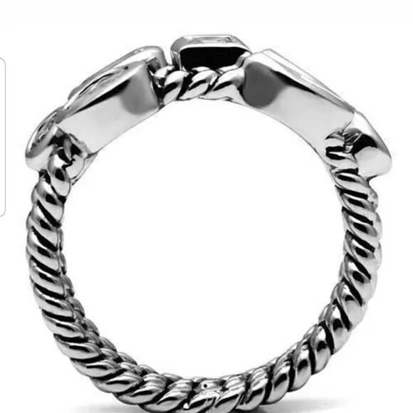 CZ CABLE STYLE CONFETTI RING - Picture 4 of 5